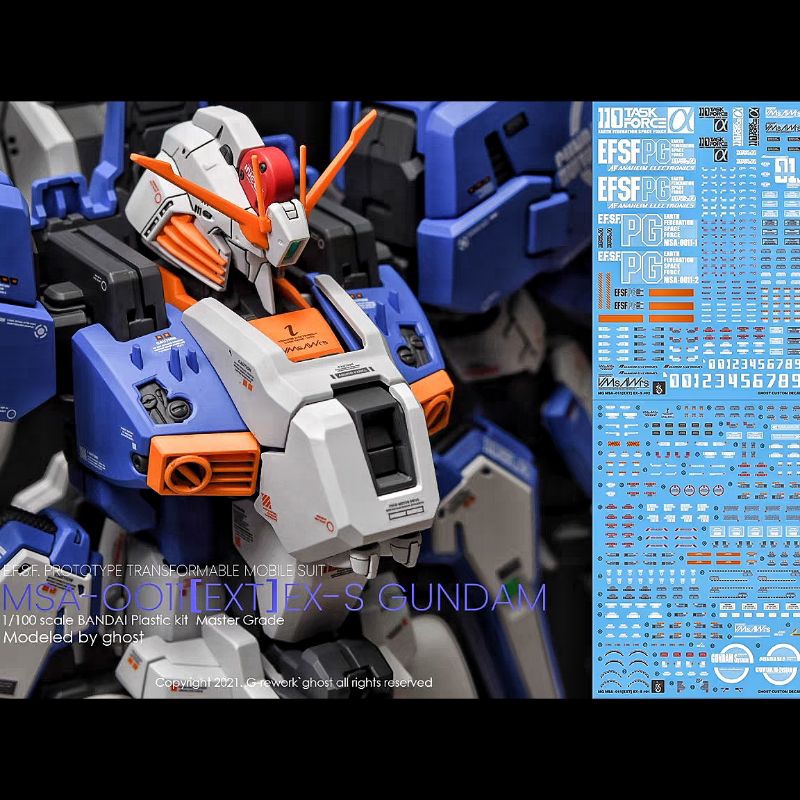 MG EX-S GUNDAM VER. 1.5 WATER DECAL GHOST CUSTOM DECAL