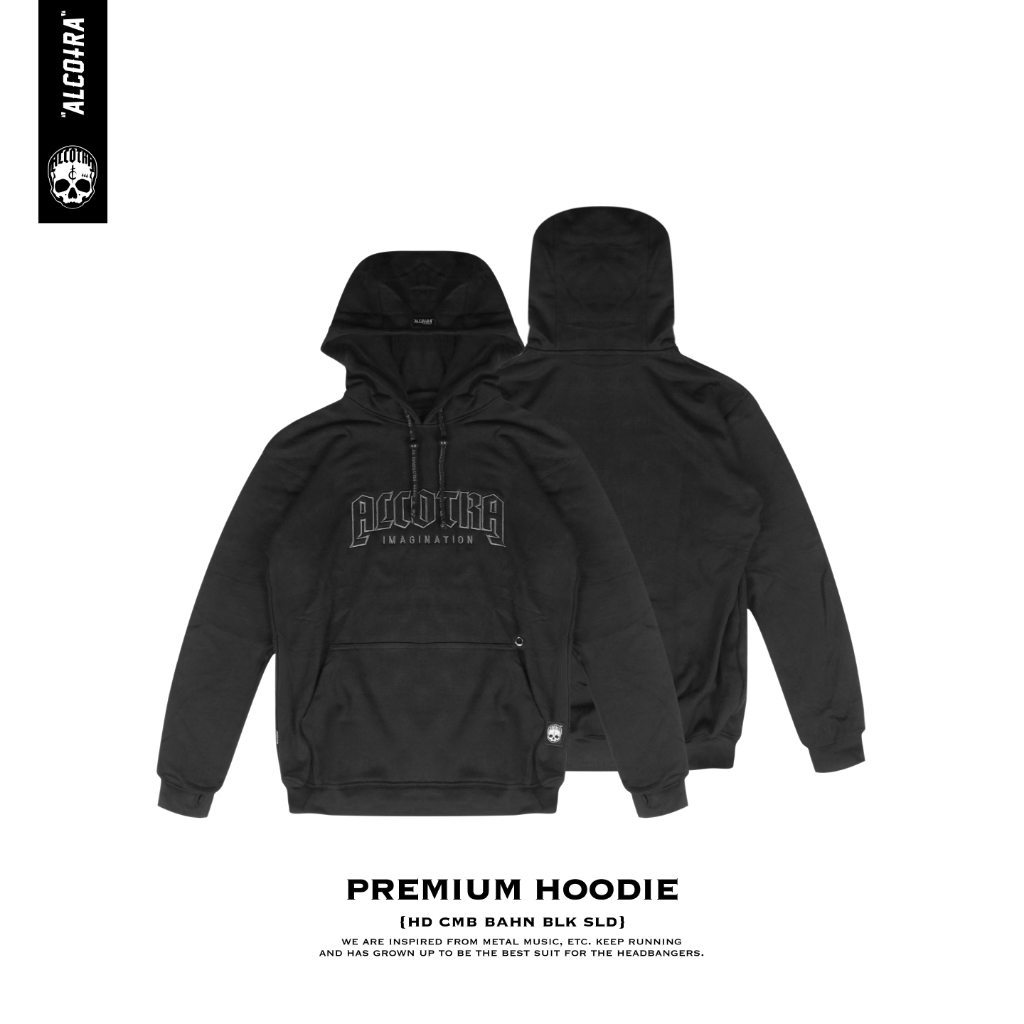 HD CMB BAHN BLK // HOODIE COMBINASI BORDIR ALCOTRA