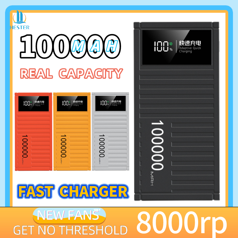 Hester 100000mah power bank 100000mah power bank fast charging power bank original 100% fast chargin