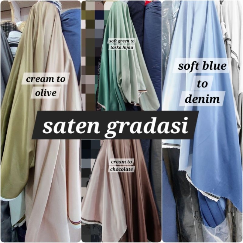Kain Saten Gradasi / Satin Pelangi / Gradation Bridesmaid / Dekor