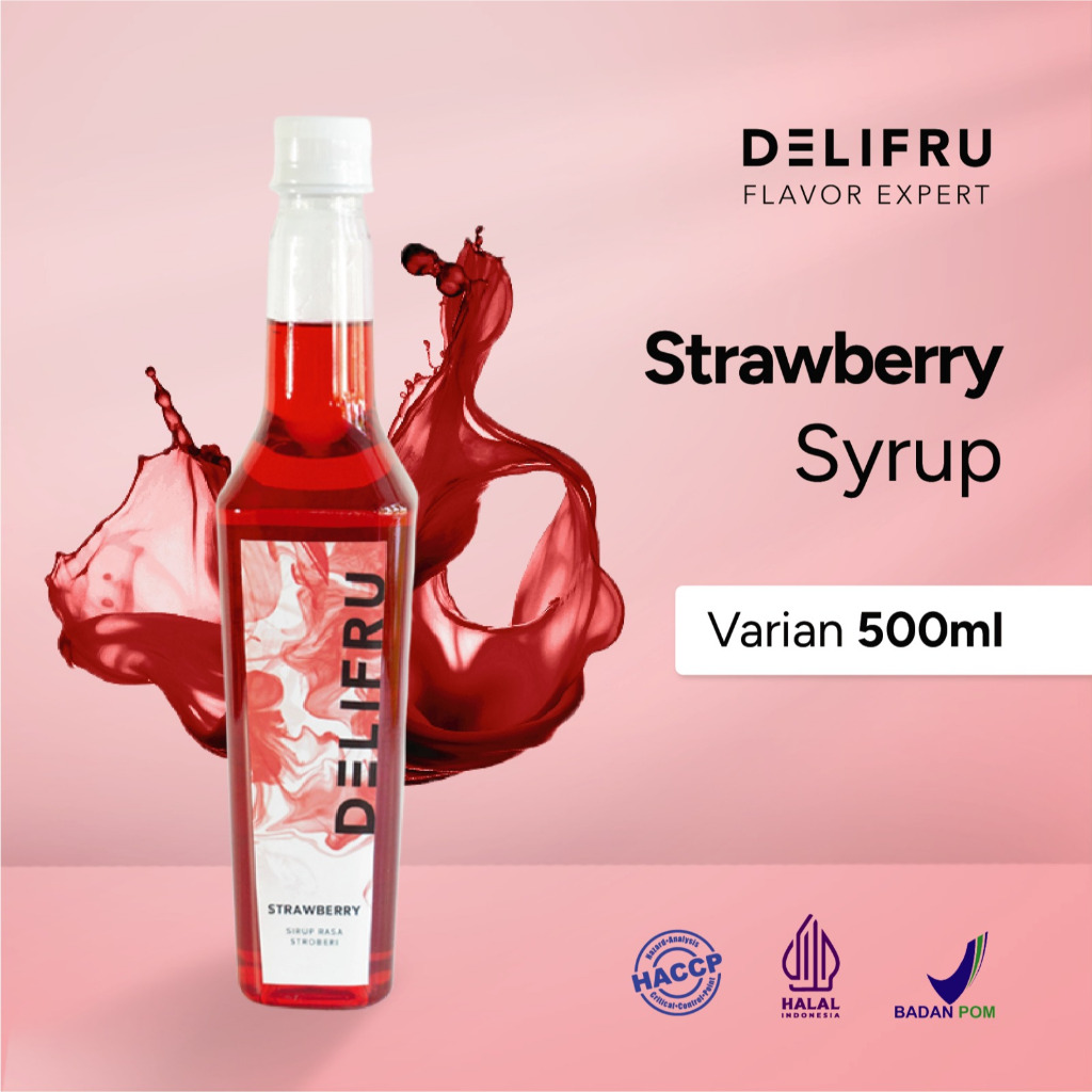 

Syrup Strawberry Delifru 500 ml - Sirup Strawberry Premium