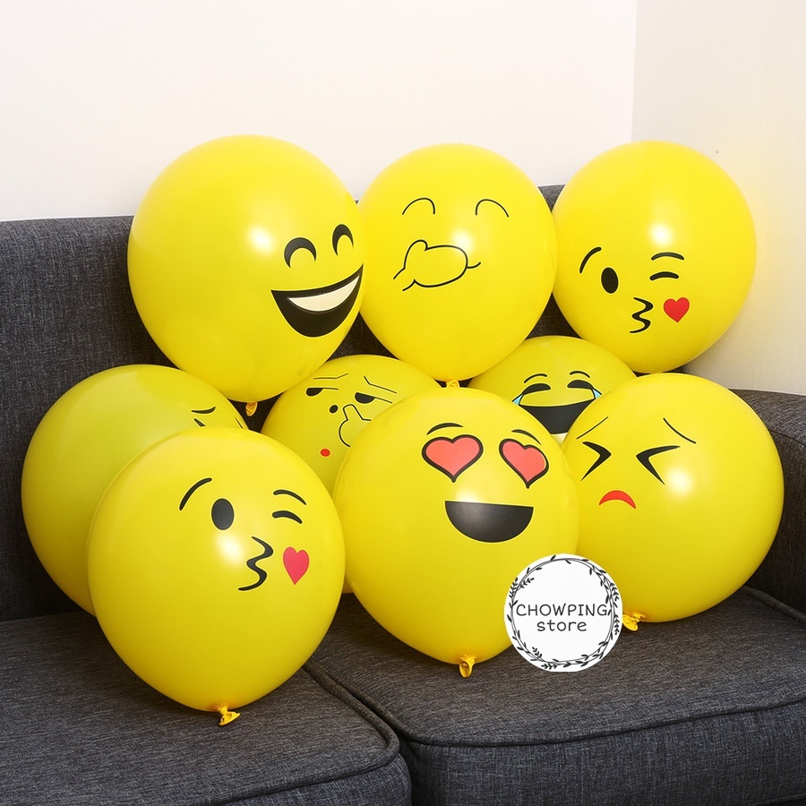 Balon Latex Emoji / Balon Karet Motif Ekspresi / Balon Karakter