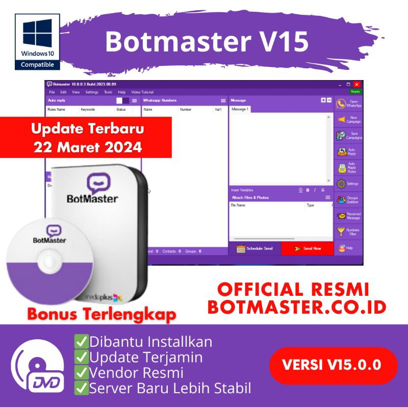 Software WA Blast Sender Terbaru | Lisensi Original WA Sender Pro for PC/Laptop | Botmaster Versi Te