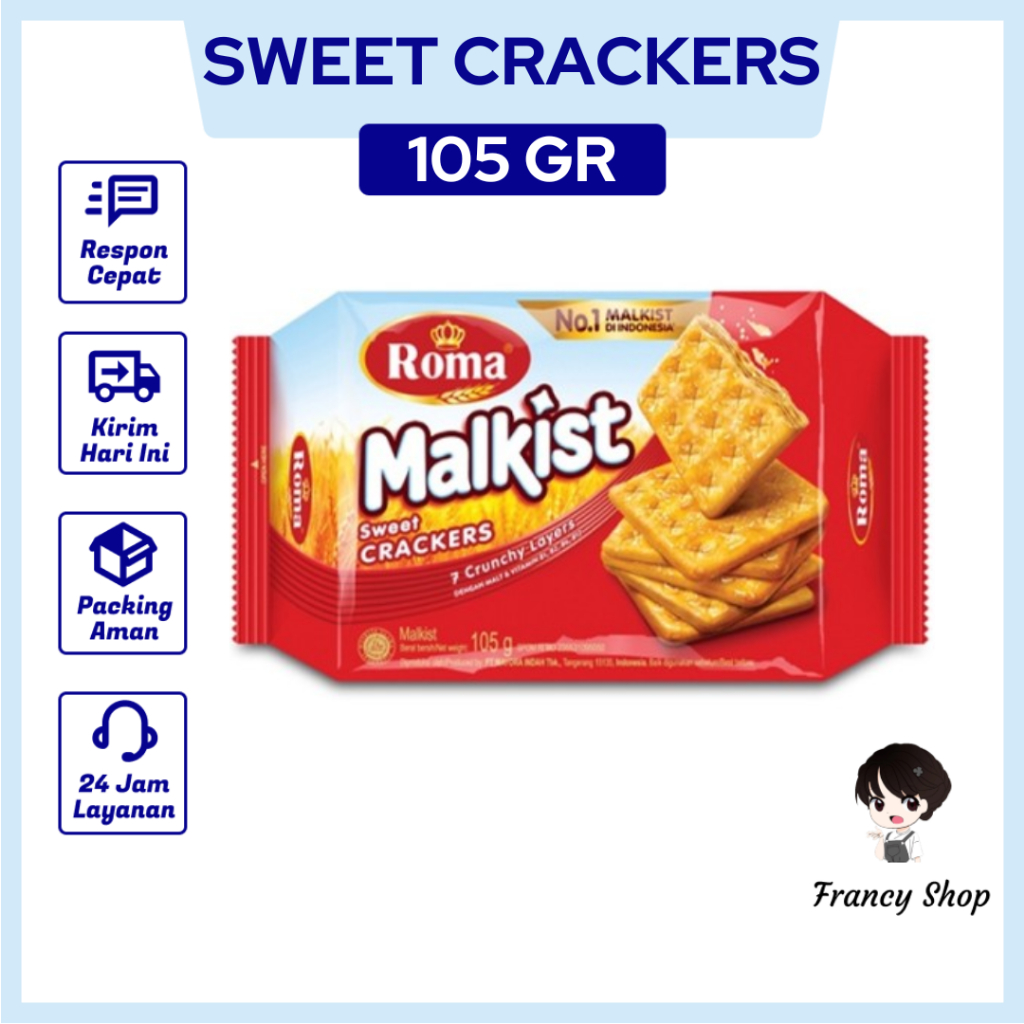 

Roma Malkist Crackers Biskuit Cracker Original 105 gr