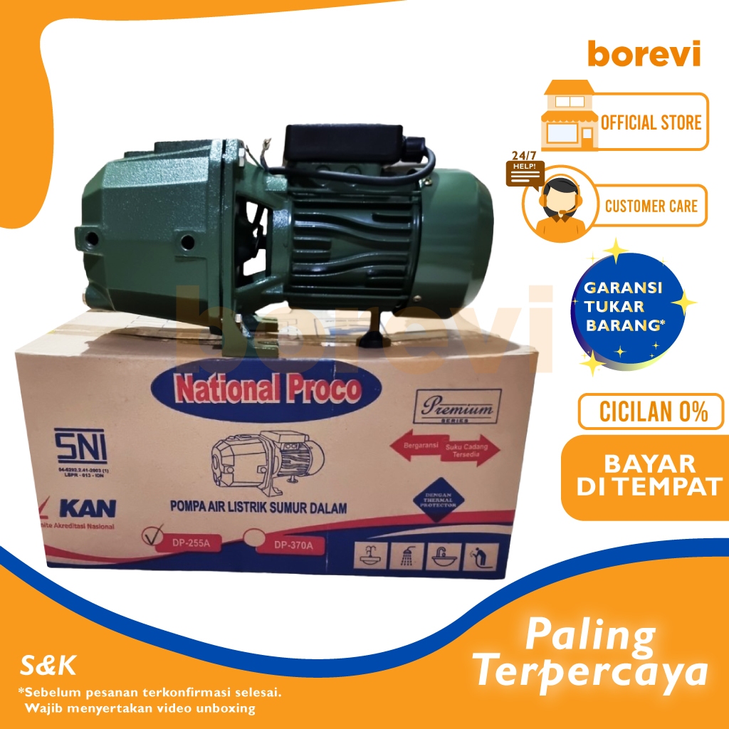 National Proco Dp255a Pompa Air Listrik Jet Pump Sumur Dalam