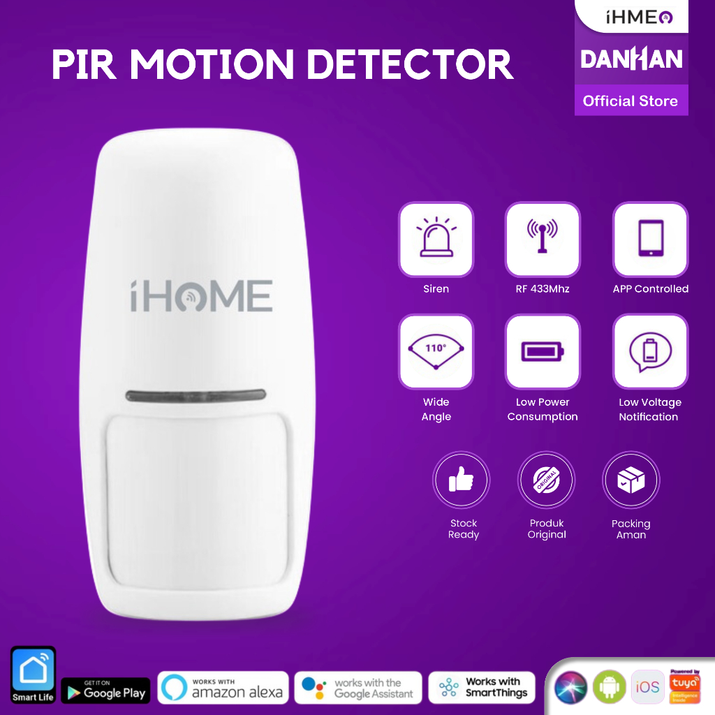 Smart Pir Motion Detector Wireless Wifi RF 433 Sensor Gerak Tuya
