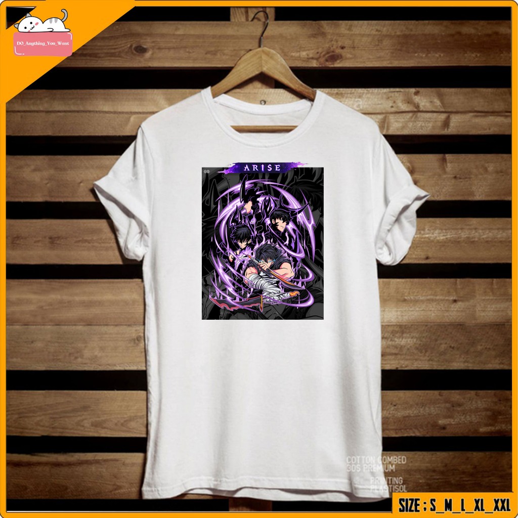 KAOS SOLO LEVELING - KAOS SUNG JINWOO SHADOW MONARCH BELLION DEPAN - BAJU SOLO LEVELING ARISE