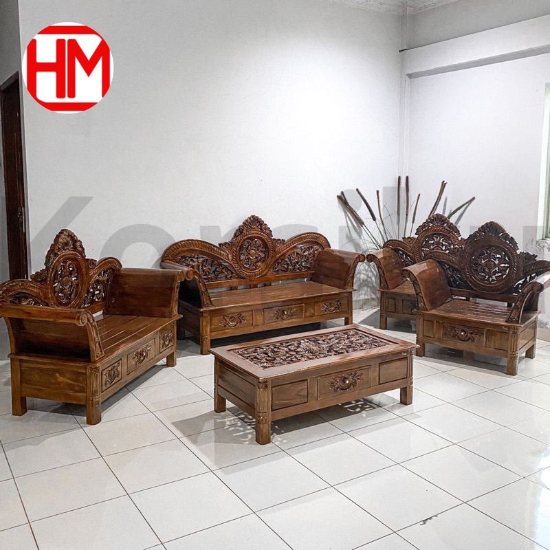 PROMO TERMURAH KURSI TAMU RATU JATI JEPARA SEAT 3211 BY KORSIKU