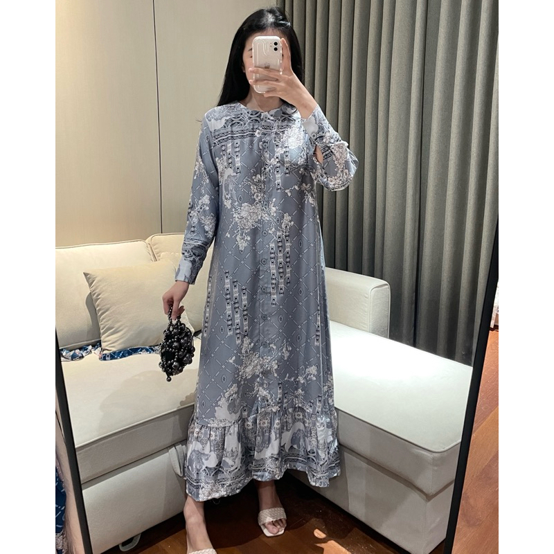 Eska Clothing - (4 WARNA) Aisha Gamis Terusan Dress Lengan Panjang Pesta Kondangan Undangan Terbaru 