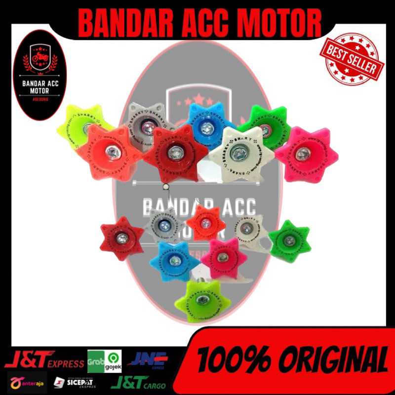 PROMO RING MONEL SHARKY BINTANG BAHAN PLASTIK ISI 20 + MUR BAUT - VARIASI MOTOR UNIVERSAL