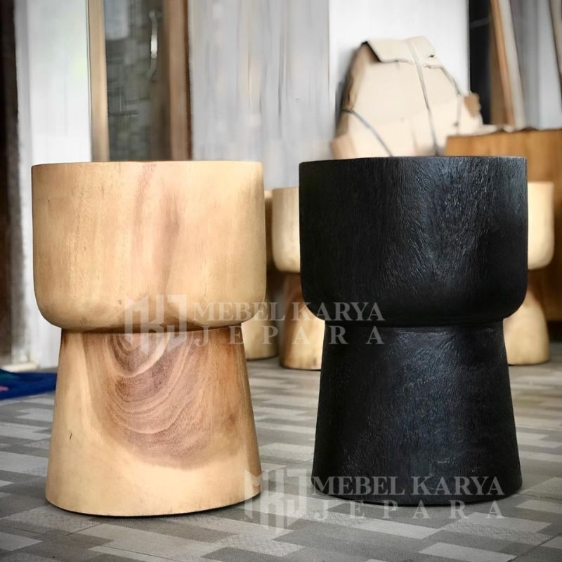 Stool Kayu Trembesi Solid Balok Kursi