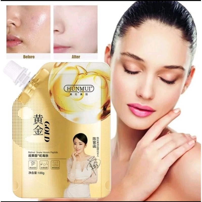 HUNMUI masker Retinol Gold mask Anti penuaan dini]