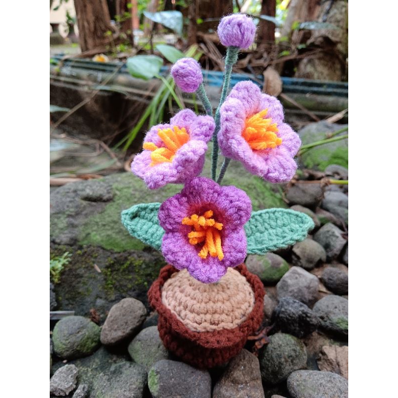 Mini pot bunga Lily of the valley|Flower in pot mini Crochet