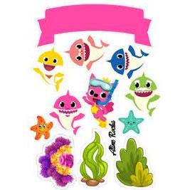 Topper Karakter Baby Shark | Dekorasi Cake Happy Birthday | Hiasan Tusukan Kue ULTAH FREE CUSTOM NAM