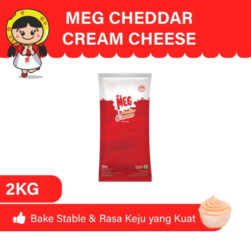 

1Kg MEG Cheddar Cream Cheese Keju Creemy 1 Kg Expired Panjang in