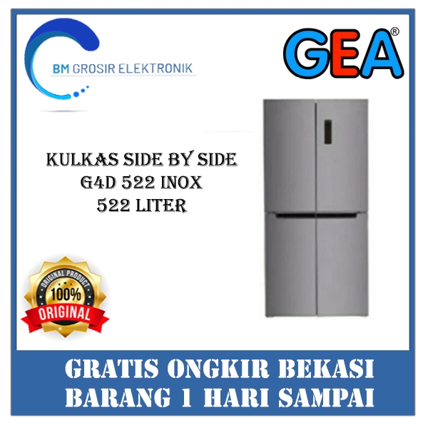 GEA KULKAS G4D 522 INOX KULKAS SIDE BY SIDE INVERTER