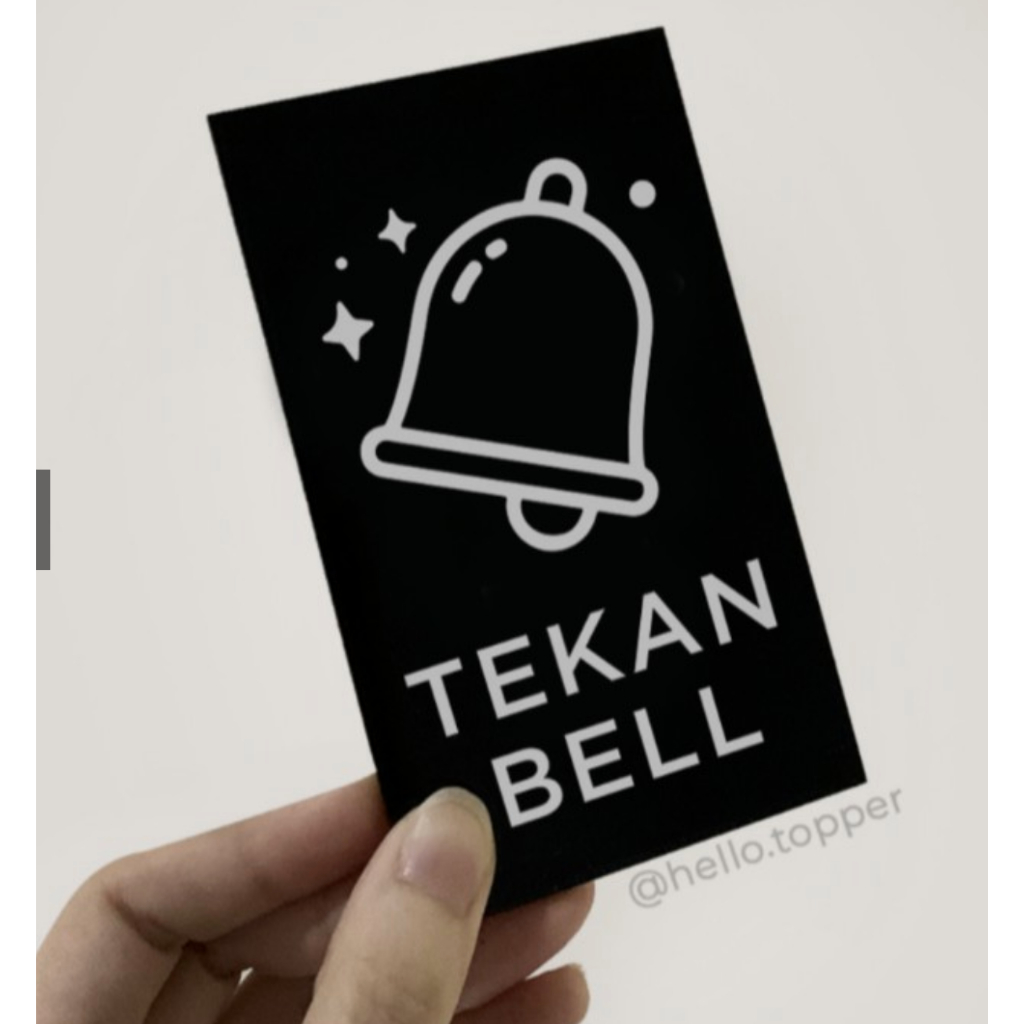 

Sign Mini Tekan Bell Akrilik Printed 12x7 | Label Bell