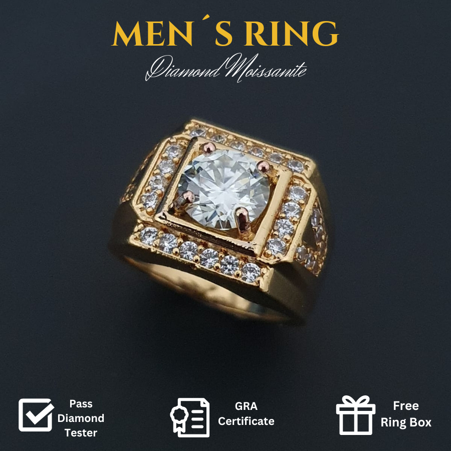 Cincin Pria Berlian Moissanite Premium Quality