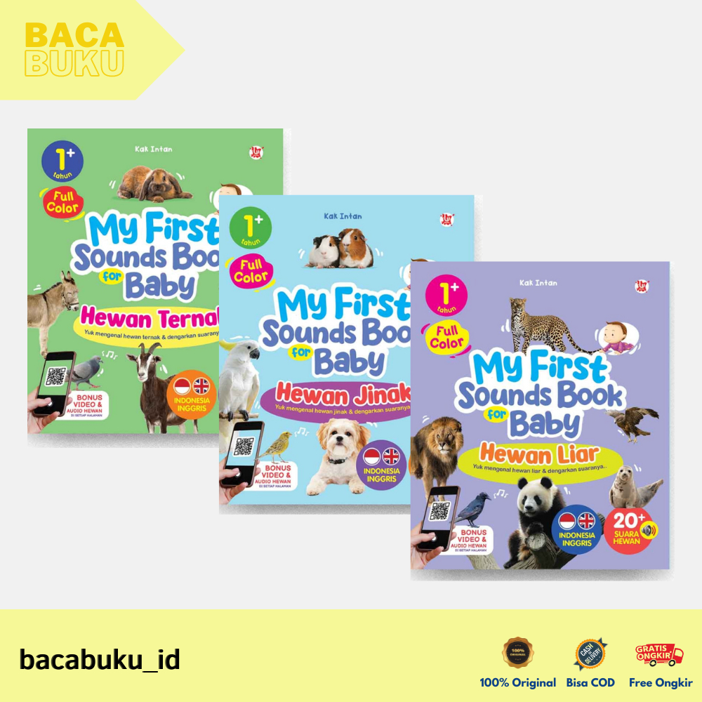 MY FIRST SOUND BOOK FOR BABY – Hewan Ternak, Hewan Liar, Hewan Jinak by Kak Intan - Penerbit WahyuMe