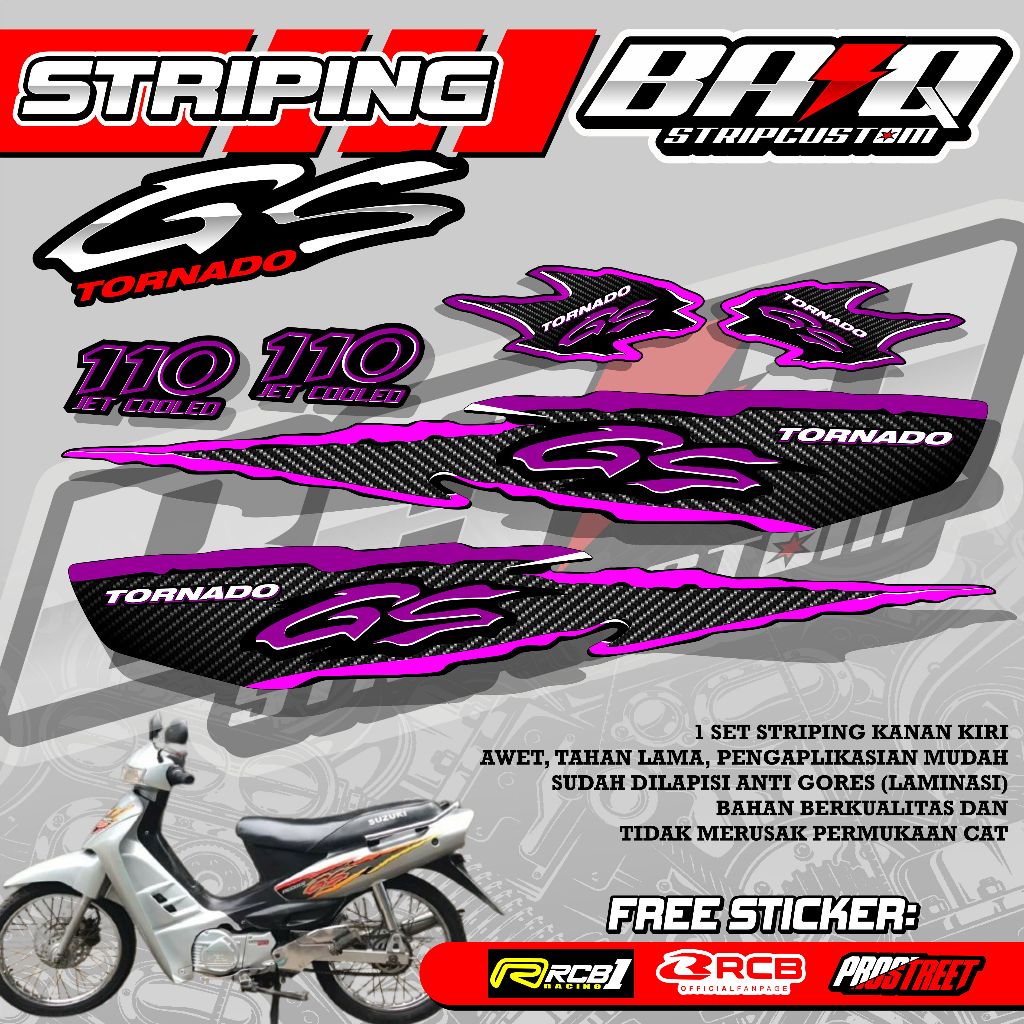 STICKER STRIPING SUZUKI GS TORNADO - STRIPING SUZUKI GS TORNADO SIMPLE RACING