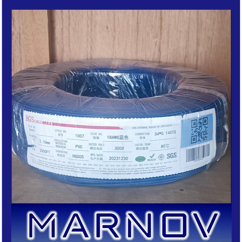 AWG 18 Biru AWG18 Kabel Cable Serabut Roll Silver Tinned Timah