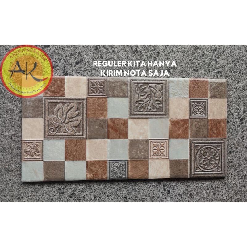 Keramik Dinding Kasar Motif Batu Alam Timbul Dekoratif 20x40 Ardeco Coffee