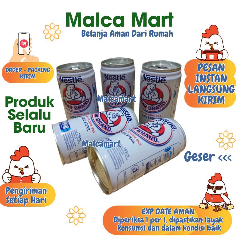 

BEAR BRAND 189 ml Susu Beruang Susu Steril