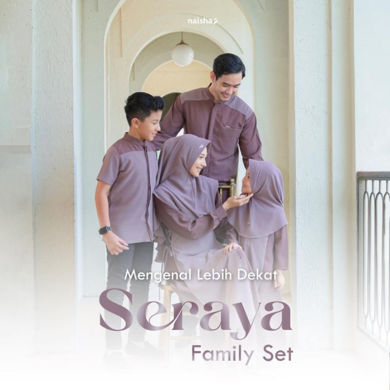 Sarimbit Lebaran Terbaru Seraya Family Set Couple Naisha Polos