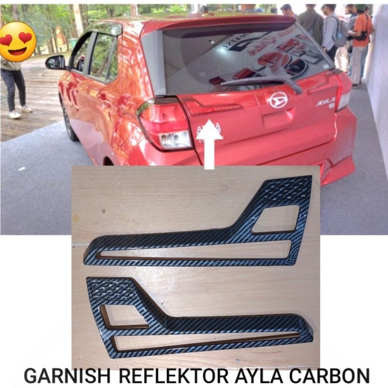 Garnis Reflektor Mobil AYLA 2023 Full CARBON garnis lis lampu reflektot Ayla Terbaru