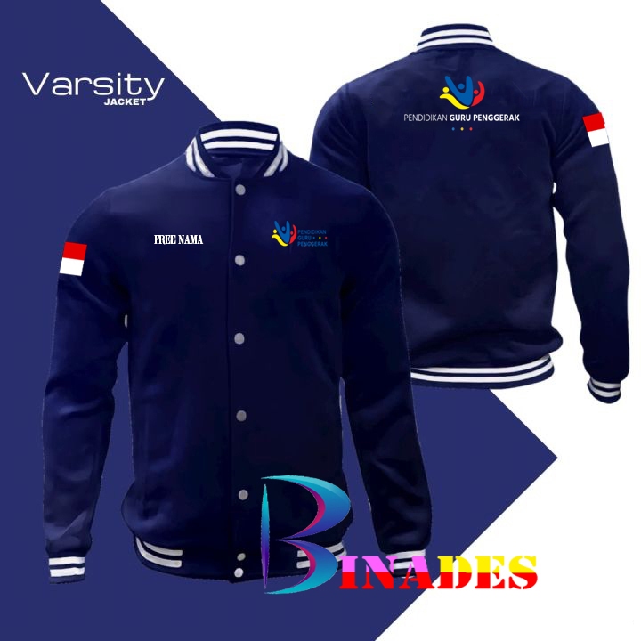 JUAL JAKET VARSITY  PENDIDIKAN GURU PENGGERAK  FREE NAMA DADA BINADES