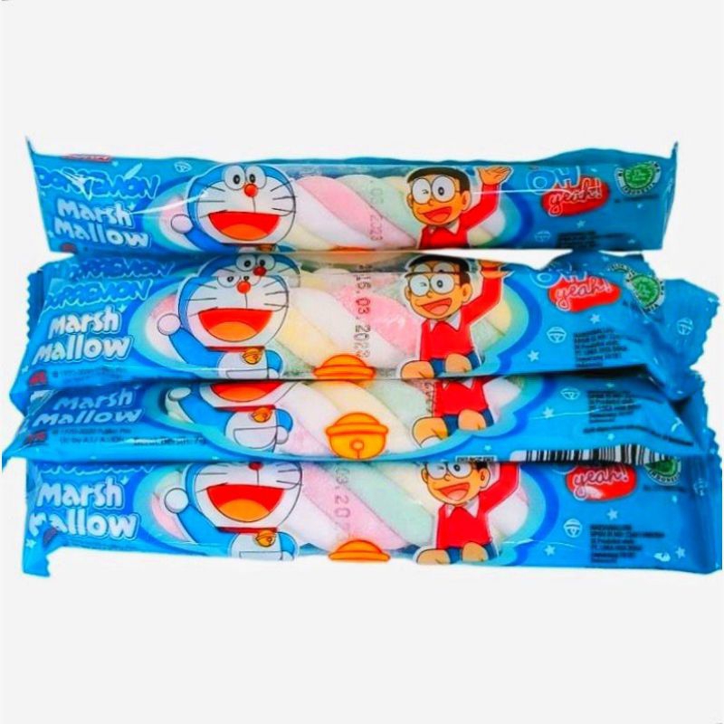 

Doraemon permen marshamallow kepang 1 pack isi 20 pcs termurah