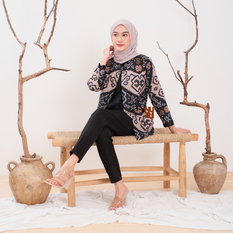 Batik Bolero Kerja Blouse Batik Bolero Kerja Wanita Sudah Termasuk Inner Motif Kekinian Lengan Panja