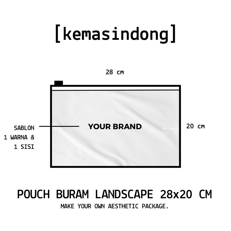

KEMASINDONG POUCH 28x20 CM SUDAH TERMASUK SABLON