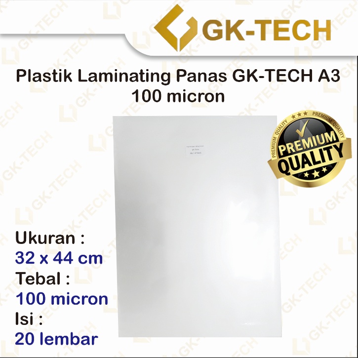 

Terlaris Plastik Laminating A3 GKTech Laminasi Panas Hot Laminating 1 mikron YC9