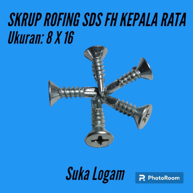 SKRUP SDS FH 8 x 16 Skrup Roofing Flat Head Self Drilling Screw