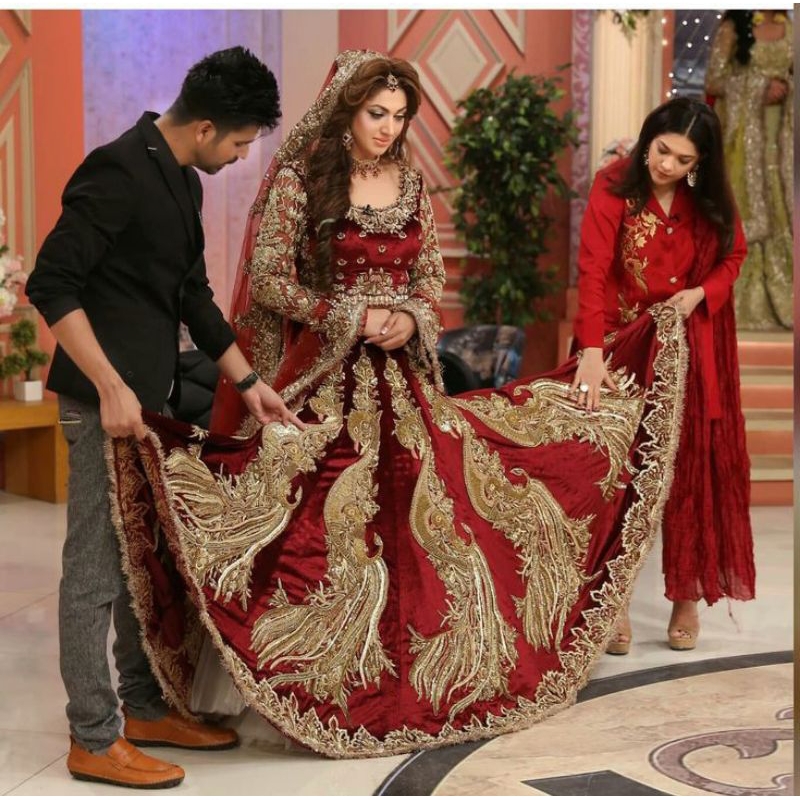 lehengga merak bludru Baju india / setelan baju pengantin/ lehengga Saree