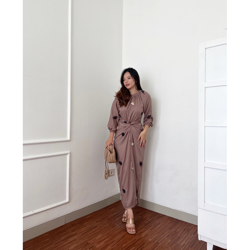 HERFIT dress soera ikat casual wanita pesta kondangan gaun midi baju dewasa remaja