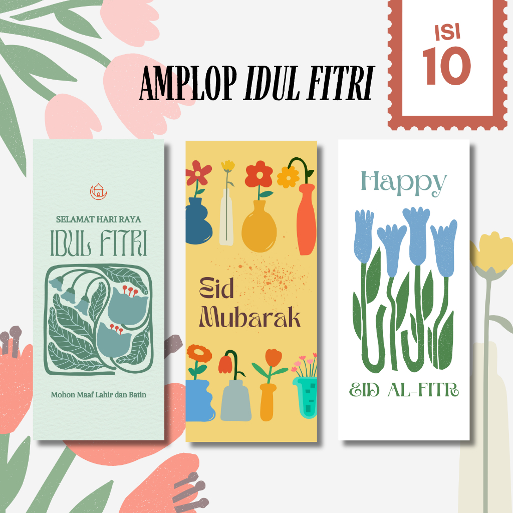 

Amplop Lebaran / Idul Fitri Flower Edition Eksklusif dan Unik Isi 10pcs [Amplop Panjang]