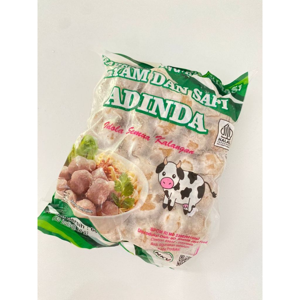 

Bakso Sapi mix Ayam Adinda isi 50 BPOM 600gr