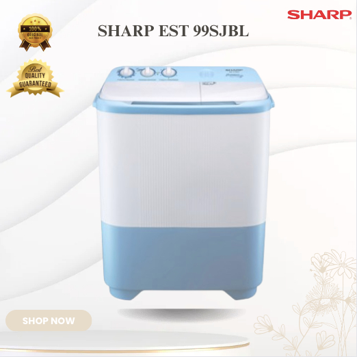 SHARP MESIN CUCI 2 TABUNG EST 99SJBL 9KG/EST-99SJBL/EST 99SJBL/SHARP MESIN CUCI TERMURAH ORIGINAL