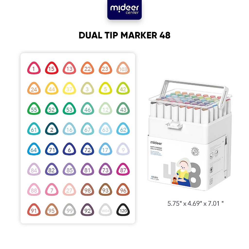 

Mideer Dual Tip Marker 48 Colors Mainan Edukasi Anak MD4185