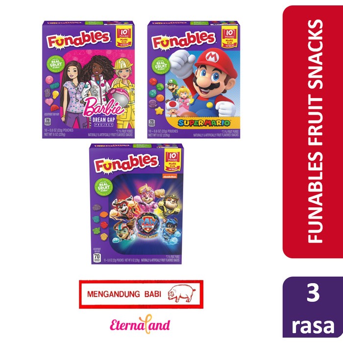 

Funables Fruit Snacks - permen funables impor usa (NON HALAL)