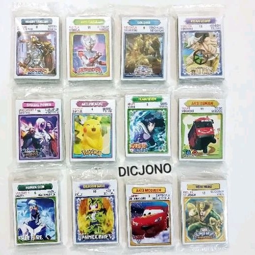 Mainan Jadul Kartu Kwartet Jumbo Karakter Merk " DG "