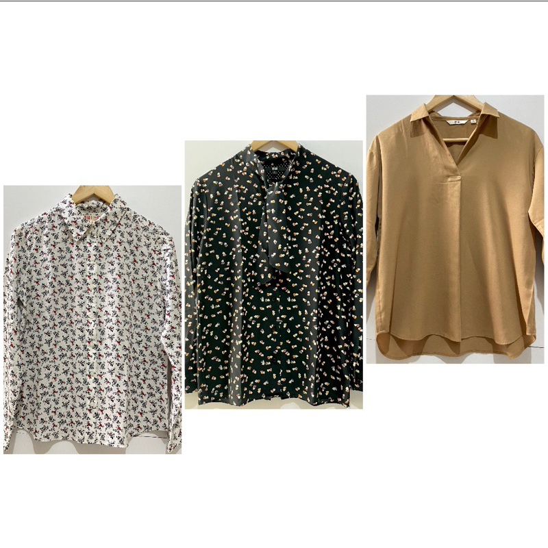 Kemeja Uniqlo Rayon x Disney, Kemeja Polos Uniqlo, Tunik Uniqlo