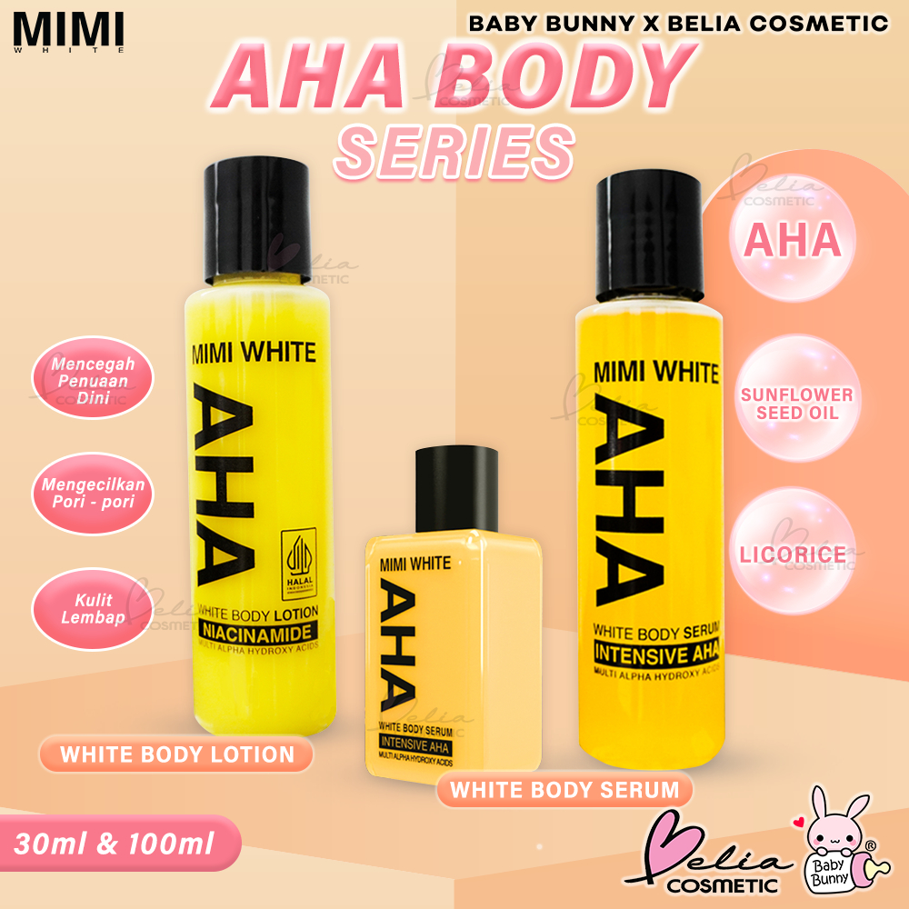 ❤ BELIA ❤ MIMI WHITE AHA Body Series | White Body Serum | White Body Lotion | Multi Alpha Hydroxy Ac