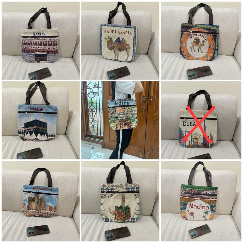totebag kanvas KV 1609 medium import timur tengah oleh oleh haji umroh // tas arab saudi oleh oleh h