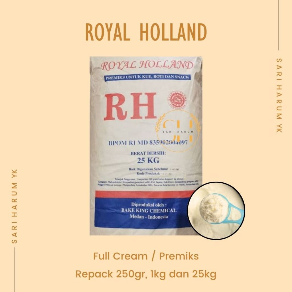 

Susu bubuk full cream | premix | royal holland | 1000gr