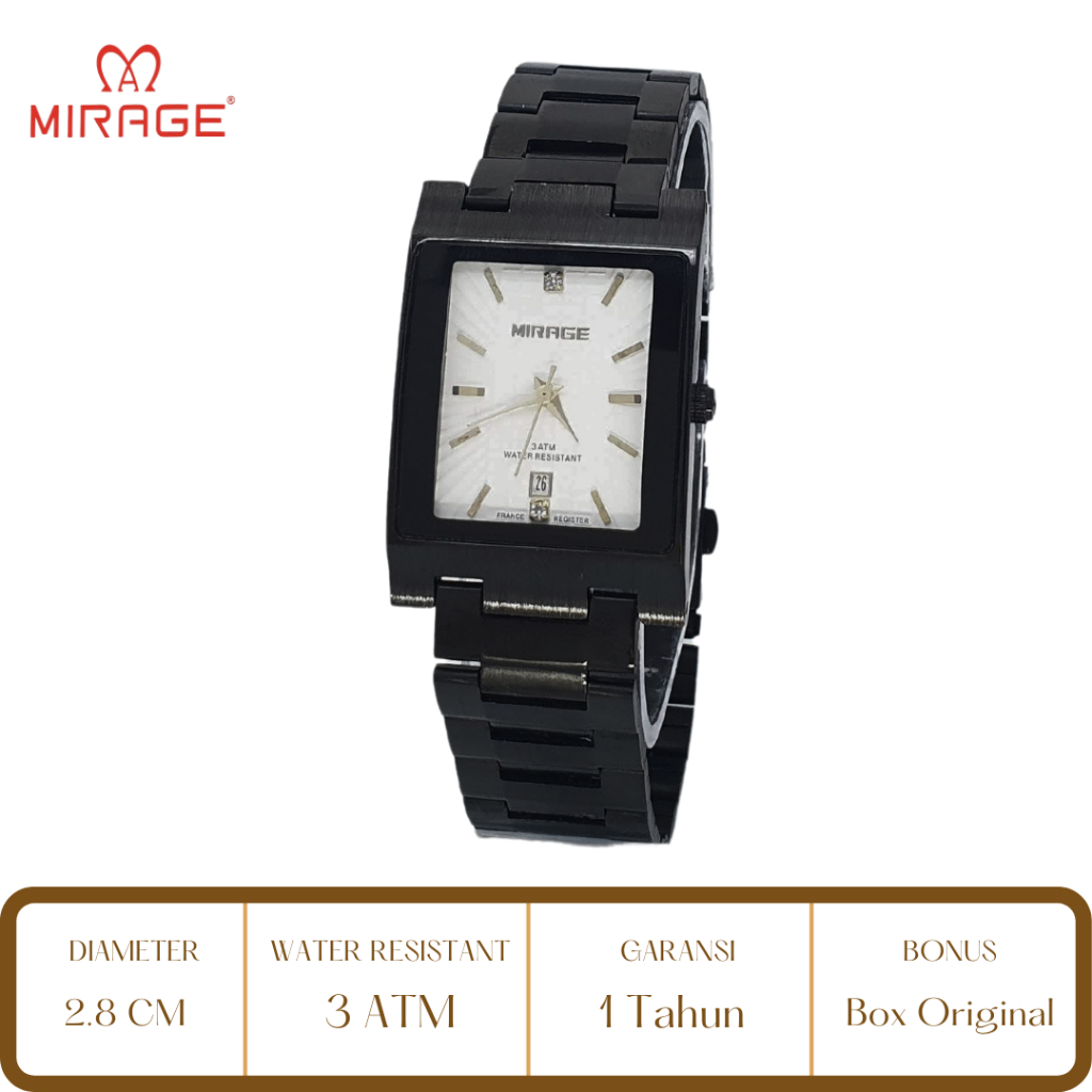 Mirage Watch Official Jam Tangan Wanita Mirage Hitam 7045 BSP L