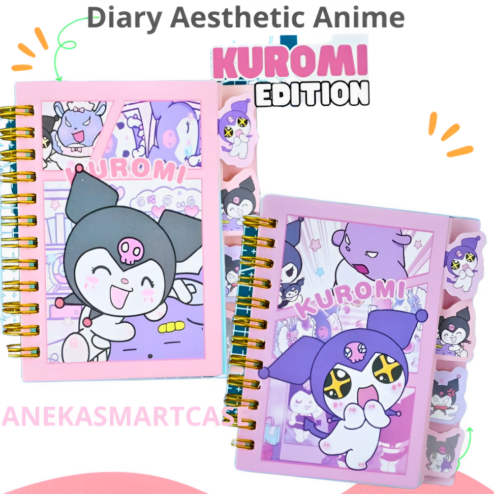 

[ANEKA] Buku Tulis A7 KUROMI Gambar Kartun Isi 50 Lembar dan 2in 1 Small Diary/Memo Mini + Pen Premium Aesthetic Premium Sampul Anime Lucu