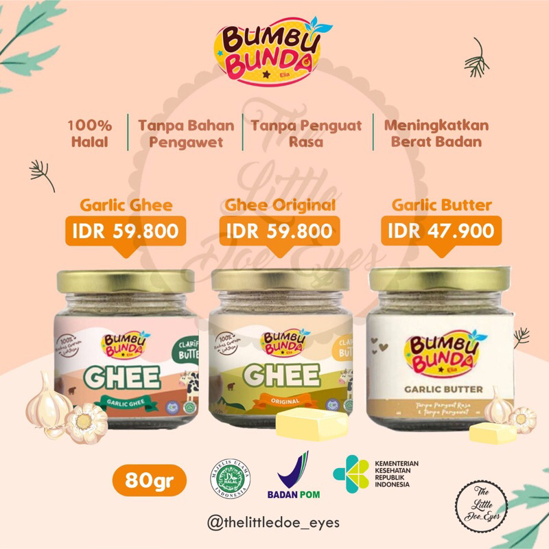 

Bumbu Bunda Ghee Original/Garlic 80gr